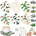 Honeydak 6 Set DIY Glass Mosaic Tile for Craft,Tropical Leaf,Subdued Color