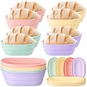 Honeydak 8 Pcs Silicone Bread Proofing Baskets Oval Banneton Basket 10 Inch Collapsible Sourdough Bread Baking Supplies Non-stick Dough Proofing Bowls Containers Oven Safe for Breads Making