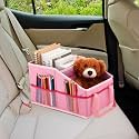 Honeydak Passenger Seat Organizer, Collapsible Car Storage for Console Front/back Seat with Multi-pockets Car Caddy Organizer Suv Truck for Kids Adults Accessories(Pink,2 Compartments)