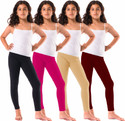Honeylips Legging For Girls (Red Pack of 4)