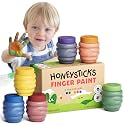 Honeysticks Non Toxic Finger Paint (6 Bright Colors) - Washable from Skin