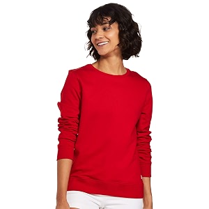 Womens Cotton Round Neck Pullover Sweater
