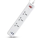 Honeywell 3 Out Surge Protector with Master Switch, Spike Guard/Extension Board, 3 Outlet, PD20W & 2xUSB, 13500Amp, 1.8 Meter Cord, DSW, Automatic Overload Protection, 3 Years Manufacturer Warranty