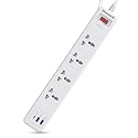 Honeywell 4 Out Surge Protector with Master Switch, Spike Guard/Extension Board, 4 Outlet, PD20W &amp; 2xUSB, 13500Amp, 1.8 Meter Cord, DSW, Automatic Overload Protection, 3 Years Manufacturer Warranty