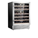 Honeywell 46 Bottle Dual Zone Compressor Wine Cooler Refrigerator, Large Freestanding Wine Cellar For Red, White, Champagne or Sparkling Wine, Digital Temperature Control, Stainless Steel
