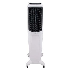 honeywell 588-647 cfm portable evaporative tower cooler with fan humidifier amp remote 53634 tc50peu white