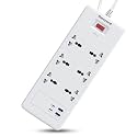 Honeywell 6 Out Surge Protector with Master Switch, Spike Guard/Extension Board, 6 Outlet, 2xPD20W &amp; 2xUSB, 36000Amp, 1.8 Meter Cord, DSW, Automatic Overload Protection, 3 Years Manufacturer Warranty