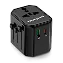 Honeywell New Launch Universal Travel Adapter 12W, 3-in-1 Fast Charging, Universal Socket, TypeC, USBA, Worldwide Wall Charger for EU,US,UK &amp; CN/AUS, Devices, 3Yr Manufacturer Warranty
