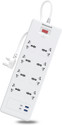 Honeywell Surge Protector,with Universal, 2xUSB & 2xPD20w,1.8 Meter Cord,36,000Amp 8 Socket Extension Boards (White, 1.8 m, With USB Port)