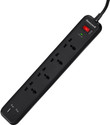 Honeywell Surge Protector, with Universal Sockets, PD18w & USB, 15,000 Amp 4 Socket Extension Boards (Black, 2 m, With USB Port)