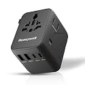 Honeywell Universal Travel Adapter 70W, 7 in 1 Fast Charging, QC3.0/PD, Universal & US Socket, 3 Type C, 2 USB A, Overload & overvoltage Protection, International Adapter for EU, US, UK & CN/AUS