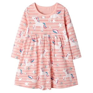 Hongshilian Toddler Girls Longsleeve Dress Cotton Jersey