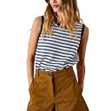 Hongsui Women's Striped Color Block Sweater Vest Ribbed Knit Tank Tops Oversized Crewneck Pullover