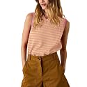 Hongsui Women's Striped Color Block Sweater Vest Ribbed Knit Tank Tops Oversized Crewneck Pullover