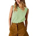 Hongsui Women's Striped Color Block Sweater Vest Ribbed Knit Tank Tops Oversized Crewneck Pullover