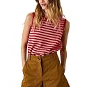 Hongsui Women's Striped Color Block Sweater Vest Ribbed Knit Tank Tops Oversized Crewneck Pullover