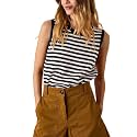 Hongsui Women's Striped Color Block Sweater Vest Ribbed Knit Tank Tops Oversized Crewneck Pullover