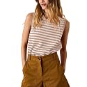 Hongsui Women's Striped Color Block Sweater Vest Ribbed Knit Tank Tops Oversized Crewneck Pullover