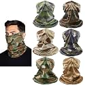 HONGTEYA 6 Pack Summer Neck Gaiter, UV Protection Cooling Face Mask Breathable Bandana Head Scarf Face Cover for Men Women