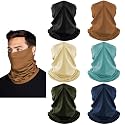 HONGTEYA 6 Pack Summer Neck Gaiter, UV Protection Cooling Face Mask Breathable Bandana Head Scarf Face Cover for Men Women
