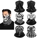 HONGTEYA 6 Pack Summer Neck Gaiter, UV Protection Cooling Face Mask Breathable Bandana Head Scarf Face Cover for Men Women