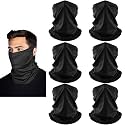 HONGTEYA 6 Pack Summer Neck Gaiter, UV Protection Cooling Face Mask Breathable Bandana Head Scarf Face Cover for Men Women