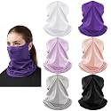 HONGTEYA 6 Pack Summer Neck Gaiter, UV Protection Cooling Face Mask Breathable Bandana Head Scarf Face Cover for Men Women