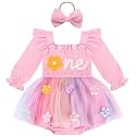 HONGTEYA Baby Girl 1st Birthday Outfit First Romper Tulle Dress Gifts