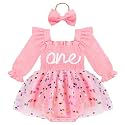 HONGTEYA Baby Girl 1st Birthday Outfit First Romper Tulle Dress Gifts