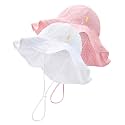 HONGTEYA Baby Sun Hat Wide Brim Adjustable Toddler Beach Bucket Hat