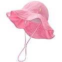 HONGTEYA Baby Sun Hat Wide Brim Adjustable Toddler Beach Bucket Hat