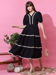 Honky Tonky Women Fit and Flare Black