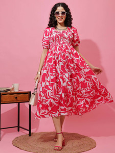 Honky Tonky Women Fit and Flare Pink