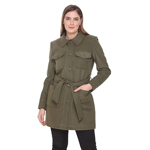 honnete women stylish long sleeve regular coat for winter wear
