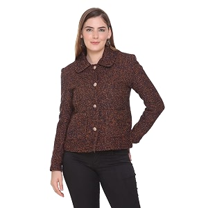 honnete women stylish long sleeve regular coat for winter wear