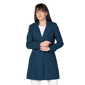 honnete women stylish long sleeve regular coat for winter wear