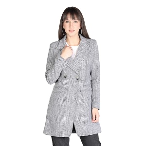 honnete women stylish long sleeve regular coat for winter wear