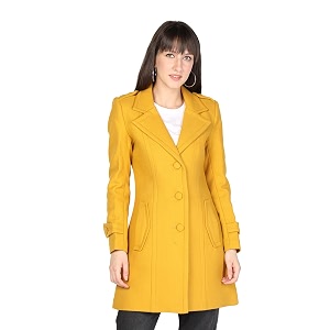 honnete women stylish long sleeve regular coat for winter wear