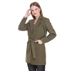 honnete women stylish long sleeve regular coat for winter wear