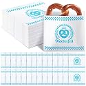 Honosen 100 Pcs Oktoberfest Decoration Pretzel Bags, Blue White Checkered