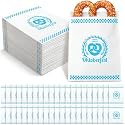 Honosen 100 Pcs Oktoberfest Decoration Pretzel Bags, Blue White Checkered