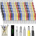 Honoson 120 Pcs Tool Pen with Ruler Fresh Color, 6-in-1 Multitool Pens