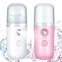 Honoson 2 Pack Nano Facial Mister for Lashes Sprayer,Dark Pink and White