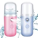 Honoson 2 Pack Nano Facial Mister for Lashes Sprayer,Blue and Dark Pink