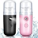 Honoson 2 Pack Nano Facial Mister for Lashes Sprayer,Black and Pink