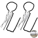 Honoson 2 Pcs 9 Inch Locking Chain Clamp with 35.8 Inch Long Chain Carbon Steel Locking Chain Plier Industrial Pipe Vise Chain Wrench 10.2 Inch Diameter for Pipe Fitting ‎Plumbing Woodworking Welding