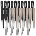 Honoson 25 Pack Hobby Model Polishing Hand Files Tool Set 5 Pcs #10000 Grit Glass Polishing Files and 20 Pcs Sanding Sticks Tool for Metal Wood Model Craft(Low Grits and High Grits,Teardrop Style)