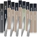 Honoson 25 Pack Hobby Model Polishing Hand Files Tool Set 5 Pcs #10000 Grit Glass Polishing Files and 20 Pcs Sanding Sticks Tool for Metal Wood Model Craft(Low Grits and High Grits,Classic Style)