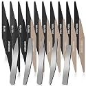 Honoson 25 Pack Hobby Model Polishing Hand Files Tool Set 5 Pcs #10000 Grit Glass Polishing Files and 20 Pcs Sanding Sticks Tool for Metal Wood Model Craft(Low Grits and High Grits,Double Angle Shape)