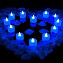 Honoson 12 Blue Light LED Tea Lights with 600 Rose Petals